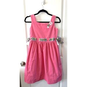Vintage Chocolate Soup Pink Floral Jumper Dress Size 10 USA Made 80s *Flaw